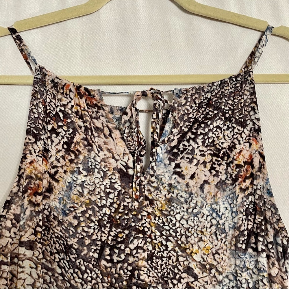 DKNY Boho Printed Midi Dress Artsy Handkerchief Hemline - Picture 11 of 15